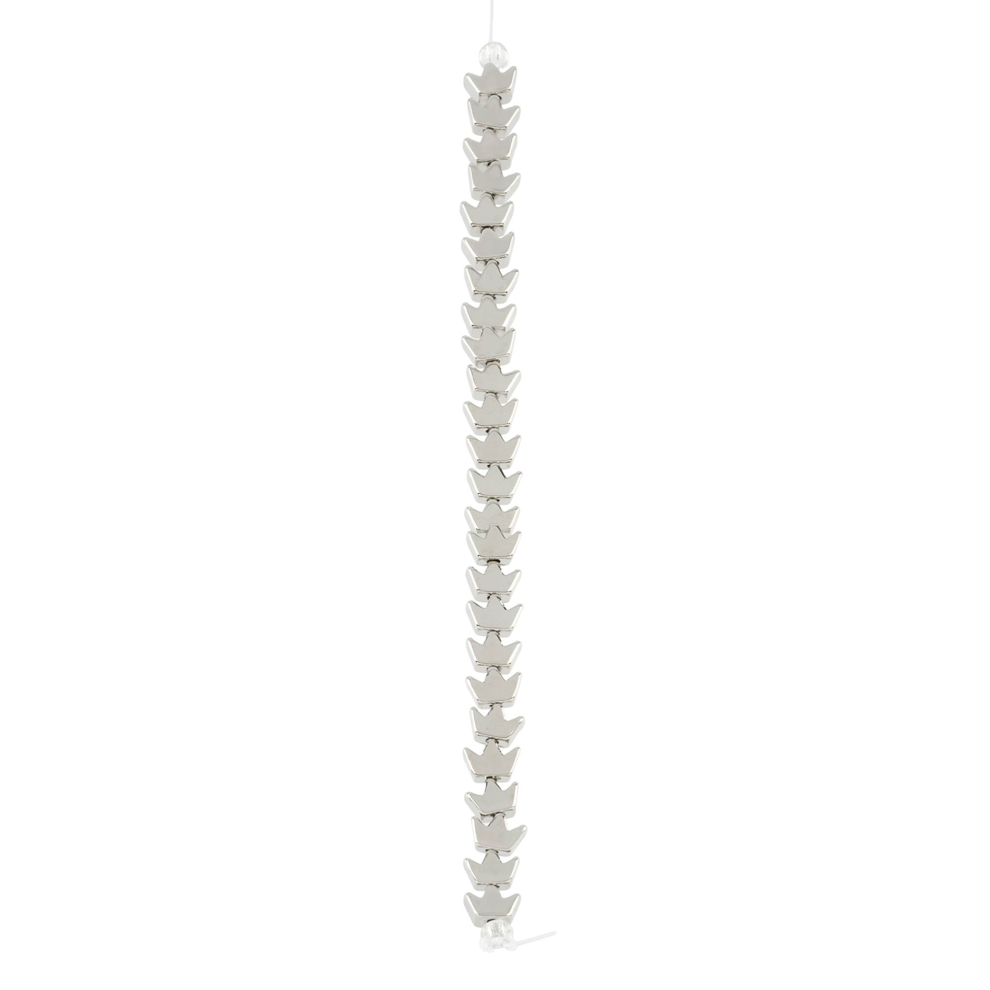 Rhodium Crown Beads, 7mm by Bead Landing™